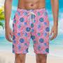 Independence Day Of July Love American Donuts Patriotic Beach Shorts For Men