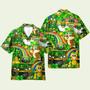 Irish Owl Patricks Day Shamrock Green Hawaiian Shirt