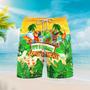 It's 5 O'clock Somewhere Parrot Turtle Tiki Party Yellow Beach Shorts For Men