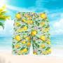 Lemon Tropical Pattern Beach Shorts For Men