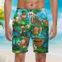 Leperchaun Drink Beer Patrick Day Beach Shorts For Men