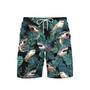 Love Shark Green Tropical Beach Shorts For Men