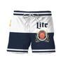 Miller Lite Blue And White Basic Swim Trunks