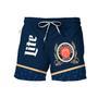 Miller Lite Bottle Pattern Swim Trunks