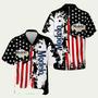 Modelo Beer American Flag Cross Stitch Hawaiian Shirt