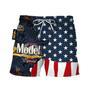 Modelo Tropical Beside American Flag Swim Trunks