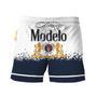 Modelo White Blue Basic Swim Trunks