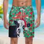 Moory Christmas Funny Xmas Cow Beach Shorts For Men