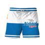 Natural Light Blue And White Basic Swim Trunks