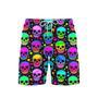 Neon Bright Skulls Violet And Colorful Beach Shorts For Men