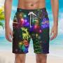 Neon Christmas Merry Everything Happy Always Beach Shorts For Men