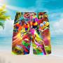 Neon Colorful Parrot Beach Shorts For Men