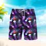 Neon Jellyfish Pattern Galaxy Beach Shorts For Men