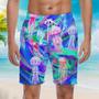 Neon Jellyfish Under The Sea Beach Shorts For Men