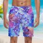 Neon Tribal Shark Maori Beach Shorts For Men