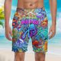 Octopus Colorful Hippie Beach Shorts For Men