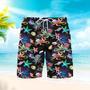 Octopus Undersea Sea Creatures Colorful Pattern Beach Shorts For Men