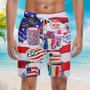 of July Patriotic Cake Beach Shorts For Men