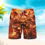 Orange Fire Dragon Love Life Beach Shorts For Men