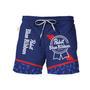 Pabst Blue Ribbon Bottle Pattern Swim Trunks