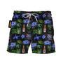 Pabst Blue Ribbon Hibiscus Flower Swim Trunks