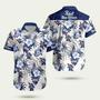 Pabst Blue Ribbon Hibiscus Hawaiian Shirt