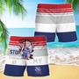 Pabst Blue Ribbon Stop Staring At Horizontal Striped Swim Trunks