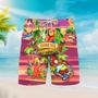 Parrot Drink Cocktail Tiki Party Beach Bar Pink Beach Shorts For Men