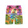 Parrots Tiki On Hippie Bus Beach Shorts For Men