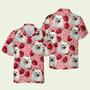 Pet Dog Face Floral Strawberry Hawaiian Shirt