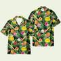 Pineapple Softball In Tropical Green Leaves Hawaiian Shirt