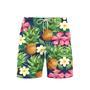 Pineapple Tropical Floral Pattern Beach Shorts For Men