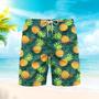 Pineapples With Palm Leaves Tropical Beach Shorts For Men