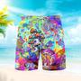 Psychedelic Art Magic Mushroom Trippy Hippie Beach Shorts For Men