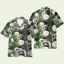 Raccoon With Coconut In Tropical Green Leaves Hawaiian Shirt