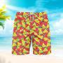 Red And Yellow Watermelon Slices Pattern Beach Shorts For Men