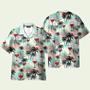 Red Wine Coconut Tree Pattern Hawaiian Shirt