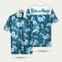 Rick And Morty Hibiscus Flowers Pattern Summer Hawaiian Shirt