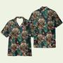 Scuba Diving Helmet Tropical Leaves Pattern Hawaiian Shirt