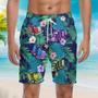 Semi Trailer Truck Tiki Tropical Beach Shorts For Men