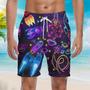 Shoot For The Stars Glowing Rocket Beach Shorts For Men