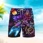 Shoot For The Stars Glowing Rocket Beach Shorts For Men