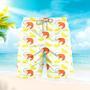 Shrimp On Yellow Lemon Slices Beach Shorts For Men