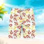 Shrimps And Lemons Pattern Beach Shorts For Men