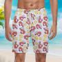 Shrimps And Lemons Pattern Beach Shorts For Men