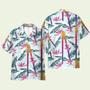 Skiing Palm Tropical Leaves Pattern Hawaiian Shirt