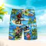 Surfing Bigfoot Holiday Beach Palm Tree Beach Shorts For Men