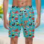 Sushi Rolls Japanese Seafood Beach Shorts For Men