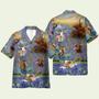 Texas Longhorn In Bluebonnet Tropical Hawaiian Shirt