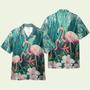 The Beauty Of Flamingo On Floral Hawaiian Shirt